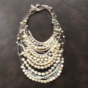 Layered pearl necklace